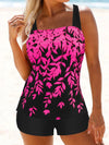 Ensemble de bain tankini floral à 2 pièces - mode de plage chic pour l'été