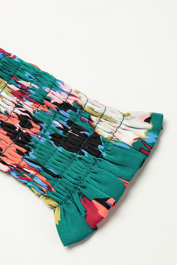 Robe mini à motif abstrait - robe verte élégante pour femmes