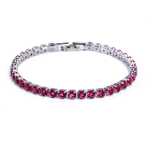 Bracelet de tennis en strass (acrylique) pour femmes - finition argentée et dorée sophistiquée
