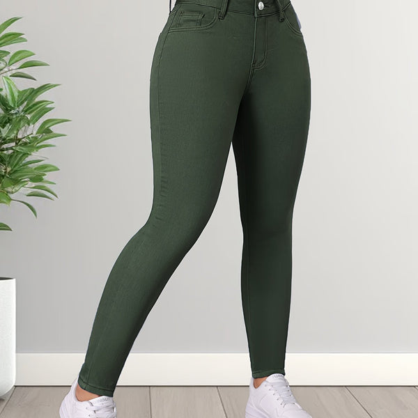 Jean skinny taille haute vert - une coupe flatteuse pour toutes les occasions