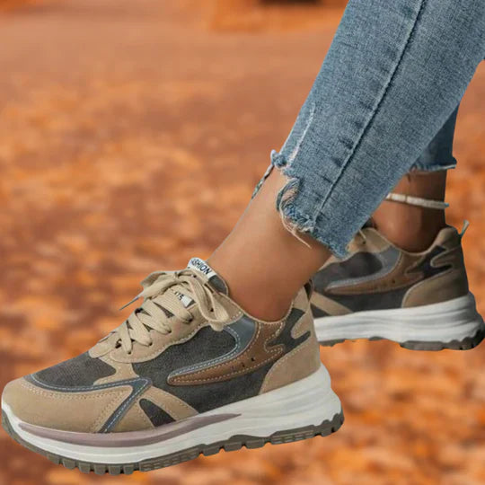 Baskets femmes - sneakers beige tendance et douillettes