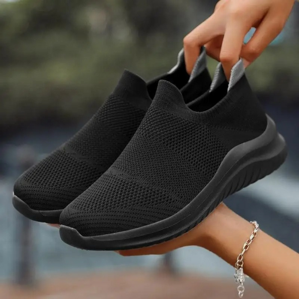 Baskets slip-on pour femmes - chaussures tricotées respirantes et douces