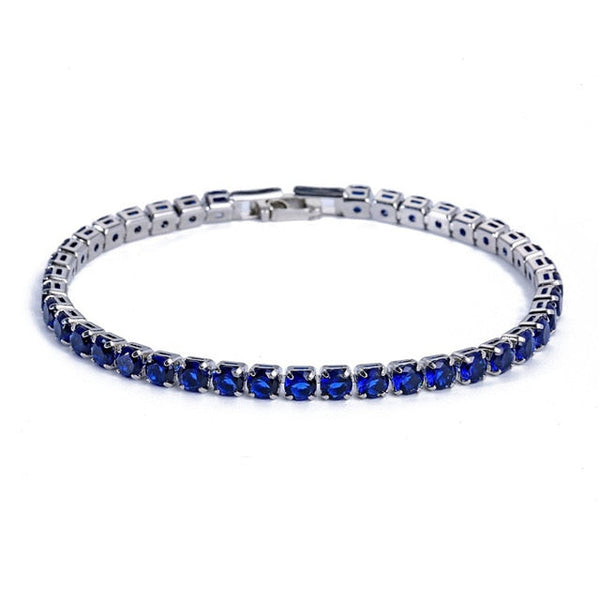 Bracelet de tennis en strass (acrylique) pour femmes - finition argentée et dorée sophistiquée