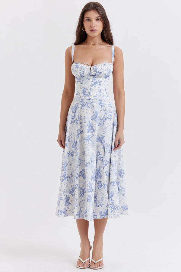 Robe d'été décontractée à imprimé floral - style bustier élégant pour vos occasions estivales