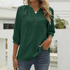 Blouse femme - élégante blouse verte à manches trois-quarts pour tous les jours