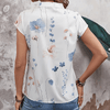 Blouse élégante à imprimé floral blanche pour sorties décontractées - tissu léger et aéré