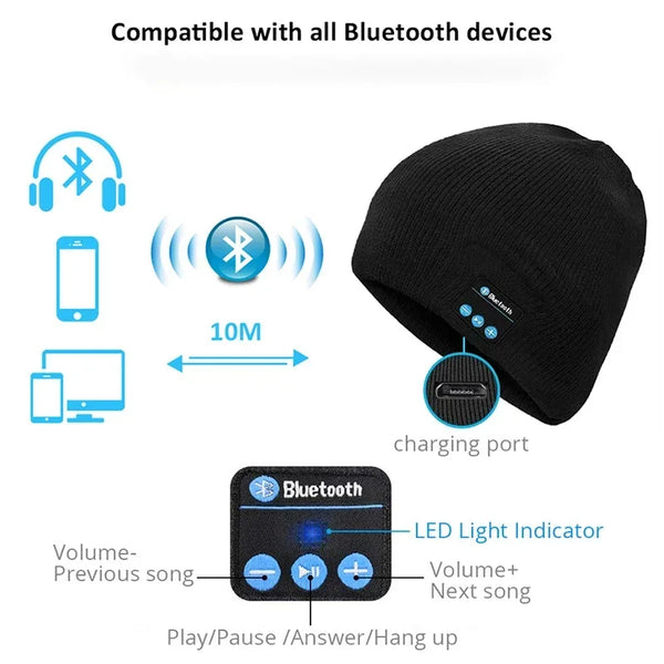Bonnet bluetooth - écoute de musique sans fil pour femmes