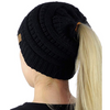 Bonnet en tricot avec ouverture pour chignon - accessoire tendance pour l'hiver