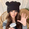 Bonnet tricoté - chapeau pour femmes avec oreilles d’ours