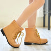 Bottes chevilles en caoutchouc pour femmes - chaussures lacées imperméables