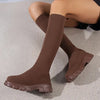 Bottes hautes en tricot - élégantes bottes chaussettes stretch pour femmes