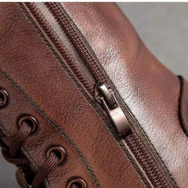 Bottines à lacets pour femmes - chaussures à talons épais tendance