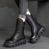 Bottines à lacets pour femmes - chaussures à talons épais tendance