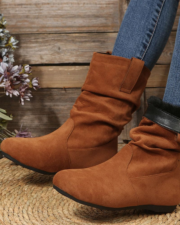 Bottines décontractées à l’ankle - bottes plates en daim chic pour femmes