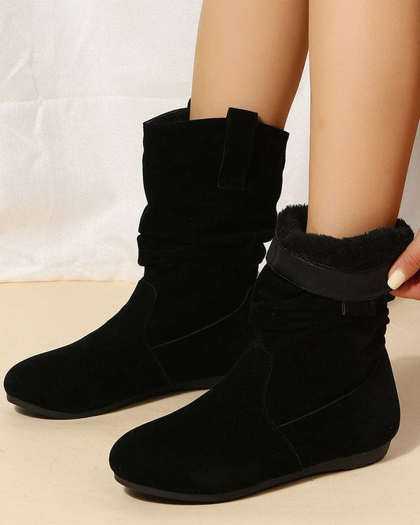 Bottines décontractées à l’ankle - bottes plates en daim chic pour femmes