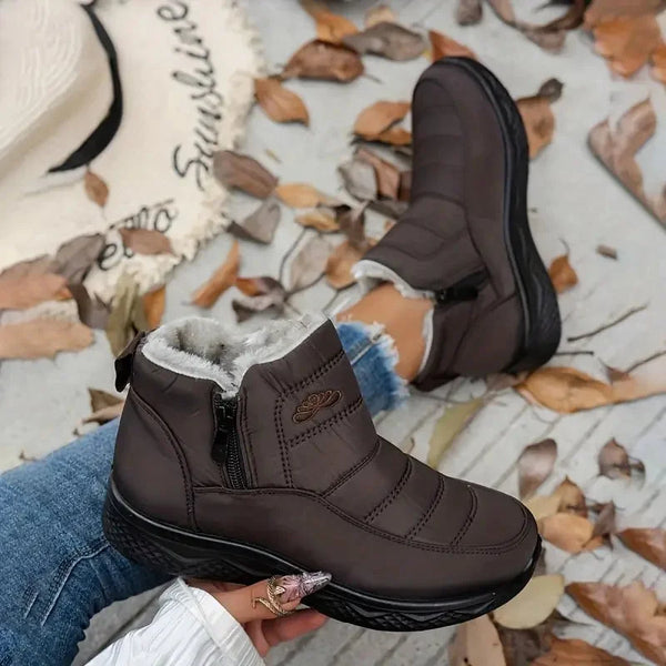 Bottines d'hiver - élégantes chaussures à chevilles pour femmes avec doublure en fausse fourrure