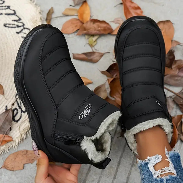 Bottines d'hiver - élégantes chaussures à chevilles pour femmes avec doublure en fausse fourrure