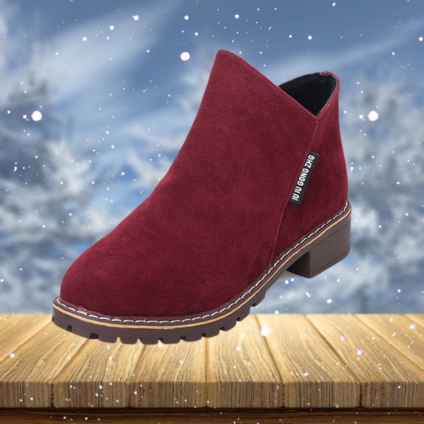 Bottines - élégantes bottes en daim pour femmes avec fermeture éclair