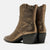 Bottines en similicuir (PU) - bronze métallique style western pour femmes