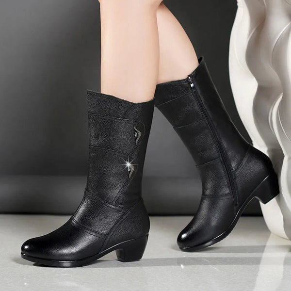 Bottines noires - chaussures à talons élégantes pour l'hiver
