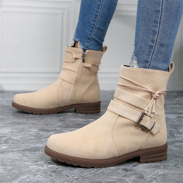 Bottines tendance - boots d'hiver stylées pour femmes avec zip