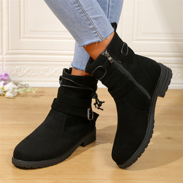 Bottines tendance - boots d'hiver stylées pour femmes avec zip