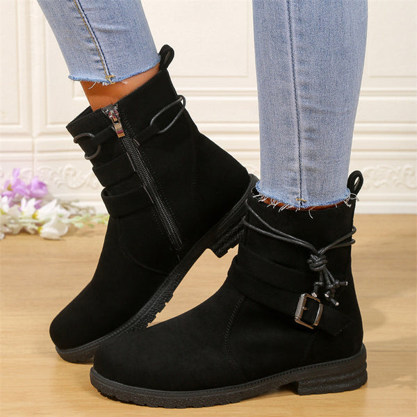 Bottines tendance - boots d'hiver stylées pour femmes avec zip
