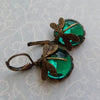 Boucles d'oreilles libellule suspendues - boucles en bronze vintage pour femmes