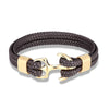 Bracelet ancre - accessoire féminin en similicuir (PU) tressé