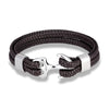 Bracelet ancre - accessoire féminin en similicuir (PU) tressé
