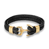 Bracelet ancre - accessoire féminin en similicuir (PU) tressé