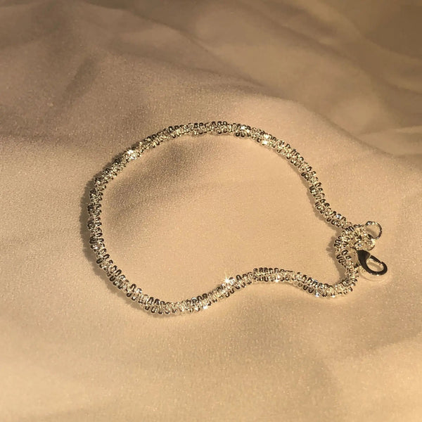 Bracelet en argent - bijou délicat avec strass pour dames