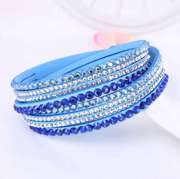 Bracelet en strass wrap - accessoire multi-couches pour femmes