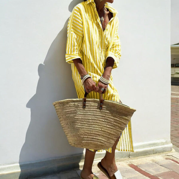 Robe chemise - coupe décontractée pour dames à rayures