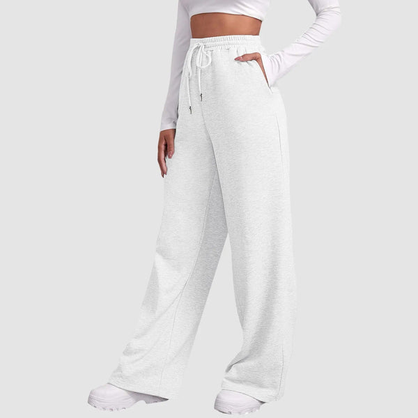 Jogging femme à jambes larges - trousers en mélange de coton doux pour des journées décontractées
