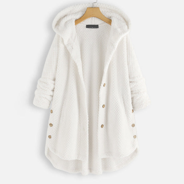 Cardigan à capuche en polaire - manteau d'hiver chaleureux pour femmes