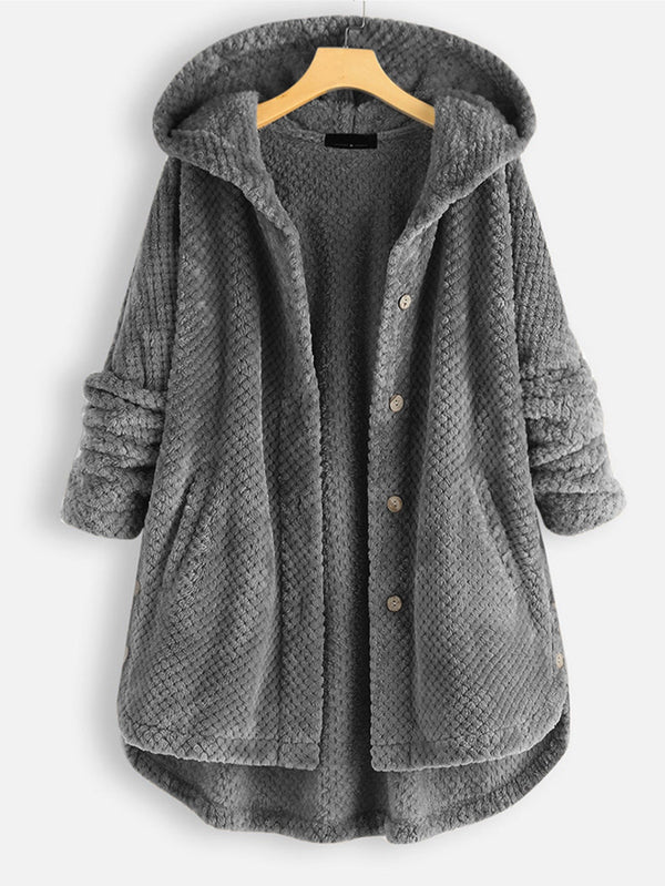 Cardigan à capuche en polaire - manteau d'hiver chaleureux pour femmes
