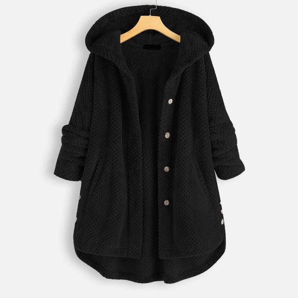 Cardigan à capuche en polaire - manteau d'hiver chaleureux pour femmes