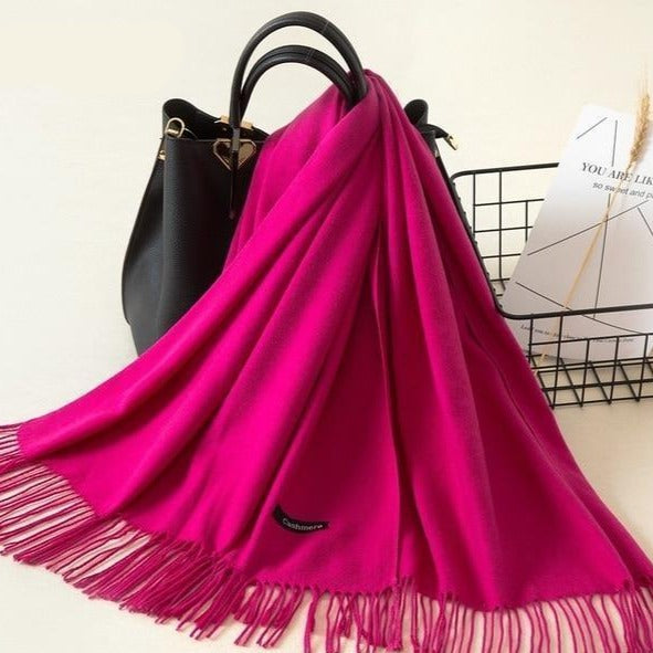 Châle d'hiver en maille douce - écharpe raffinée pour dames