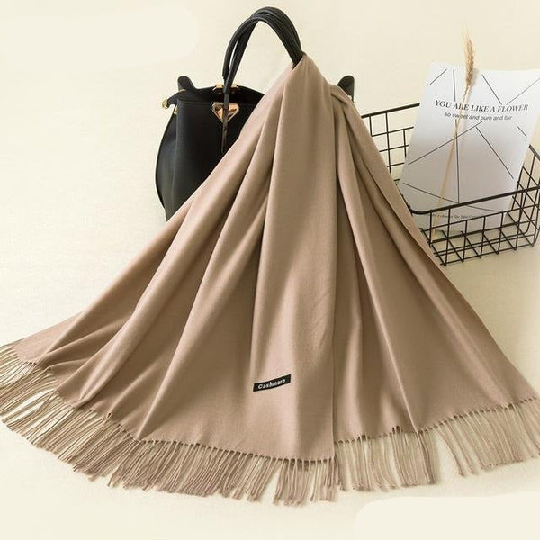 Châle d'hiver en maille douce - écharpe raffinée pour dames