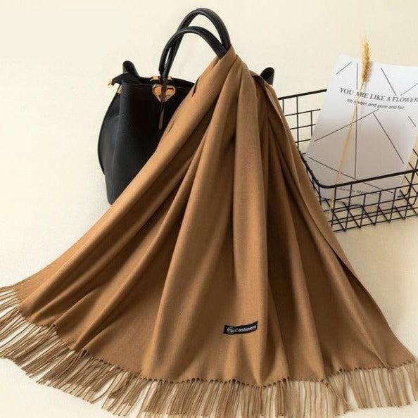 Châle d'hiver en maille douce - écharpe raffinée pour dames