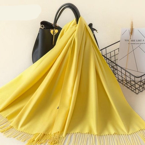 Châle d'hiver en maille douce - écharpe raffinée pour dames