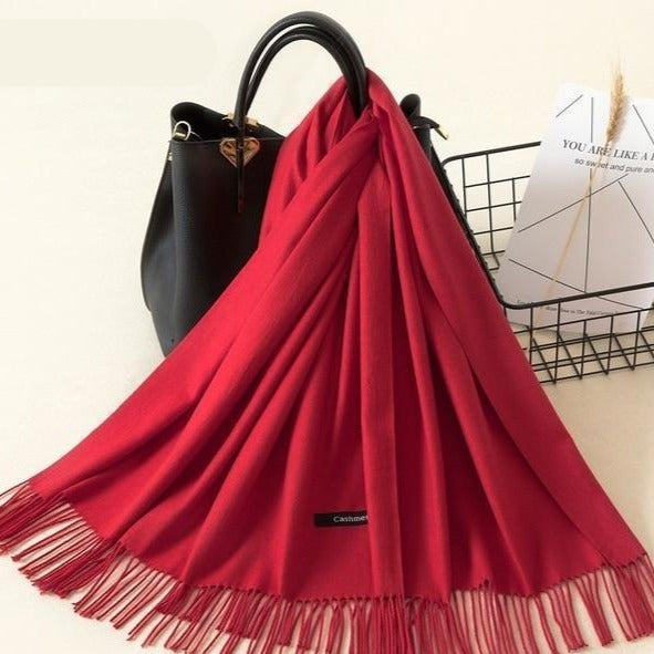 Châle d'hiver en maille douce - écharpe raffinée pour dames