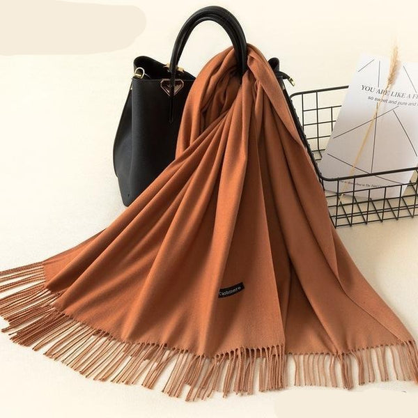 Châle d'hiver en maille douce - écharpe raffinée pour dames