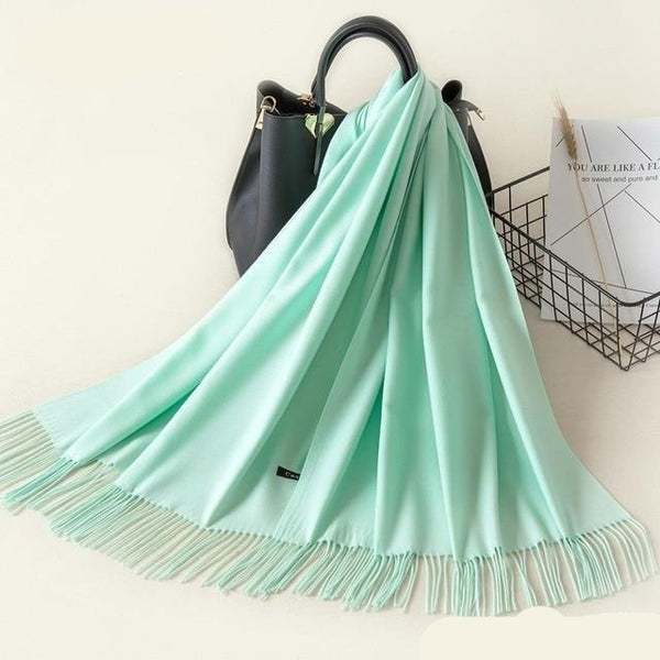 Châle d'hiver en maille douce - écharpe raffinée pour dames