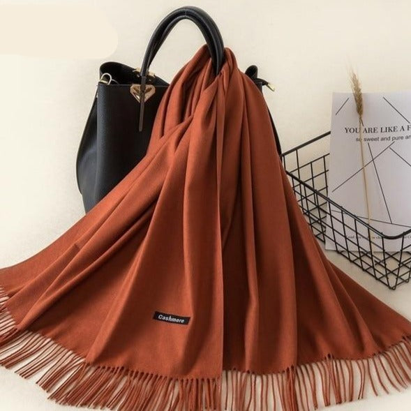 Châle d'hiver en maille douce - écharpe raffinée pour dames