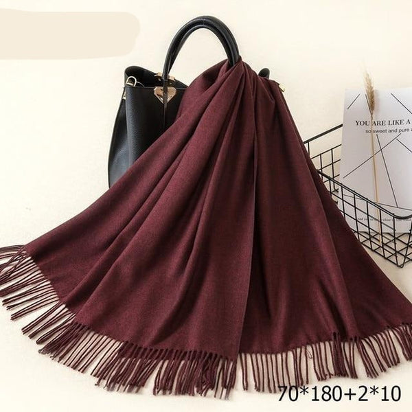 Châle d'hiver en maille douce - écharpe raffinée pour dames