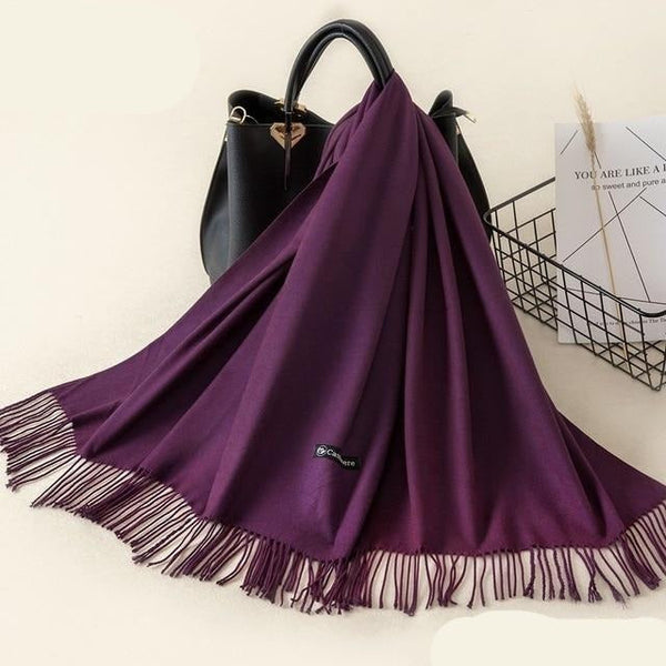 Châle d'hiver en maille douce - écharpe raffinée pour dames