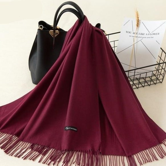 Châle d'hiver en maille douce - écharpe raffinée pour dames