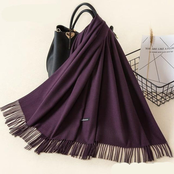 Châle d'hiver en maille douce - écharpe raffinée pour dames